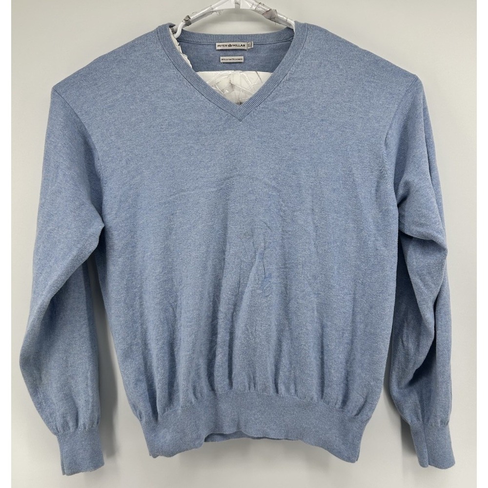 Peter Millar‎ Blend V Neck Light Sweater Blue Men's Size XL